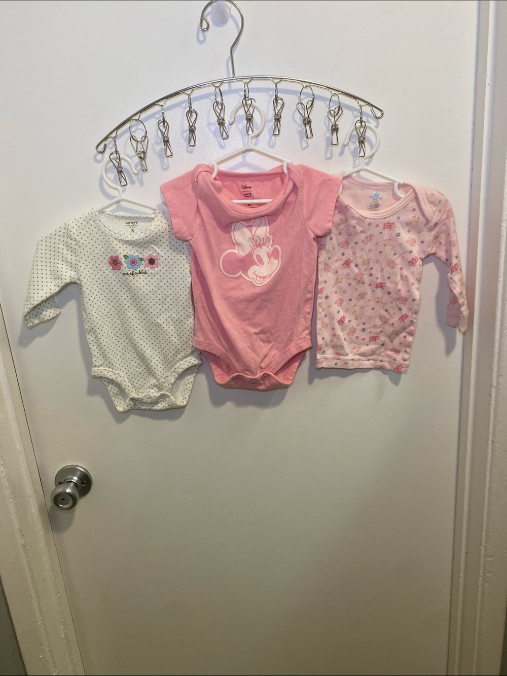 Disney Pink Minnie Mouse Baby Onesie - Pink with Carter Onesie and Cottontree